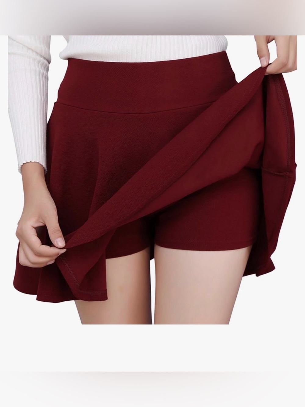 Amazon Women Skirted Shorts - Wine Red
